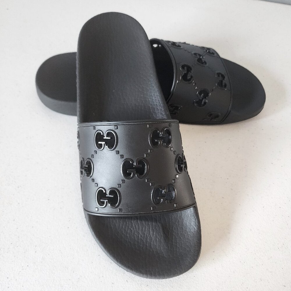Gucci Black Logo Slide Sandals